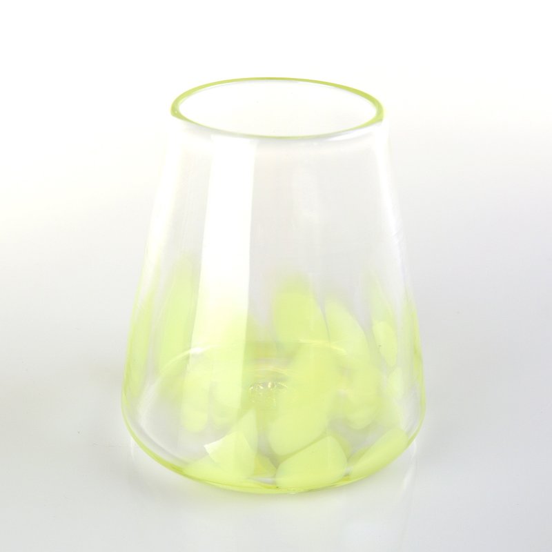 草绿色斑点小花瓶 手作玻璃 纯手工吹制 - 碗 - 玻璃 绿色