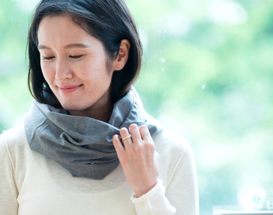 Charcoal gray snood [Organic Cotton] - 丝巾 - 棉．麻 