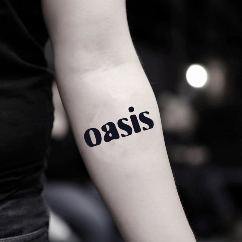 OhMyTat 绿洲 Oasis 刺青图案纹身贴纸 (2 张) - 纹身贴 - 纸 黑色