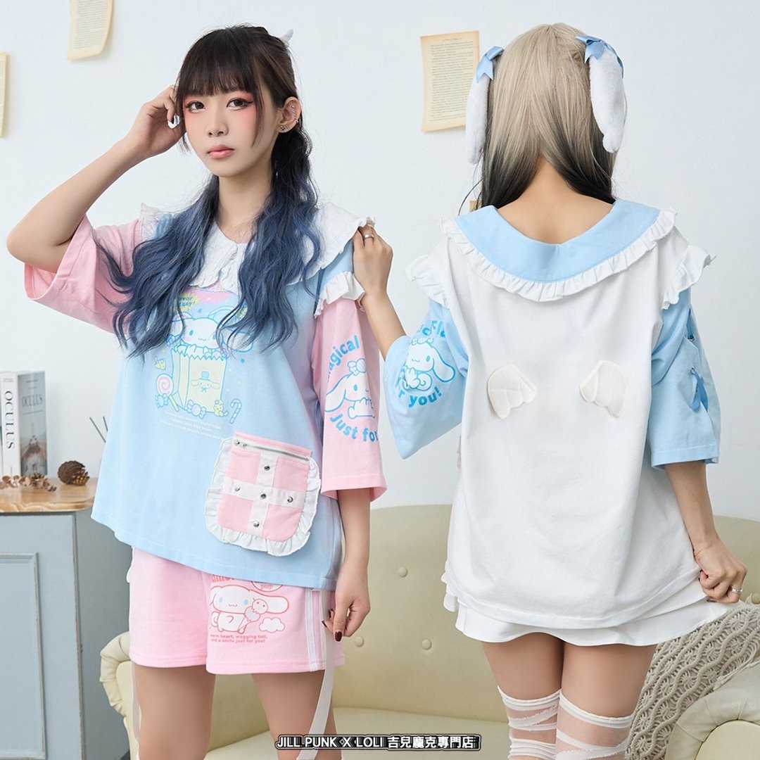 原创三丽鸥SANRIO授权大耳狗喜拿娃娃领天使翅膀五分袖T恤JJ5018 - 女装 T 恤 - 棉 