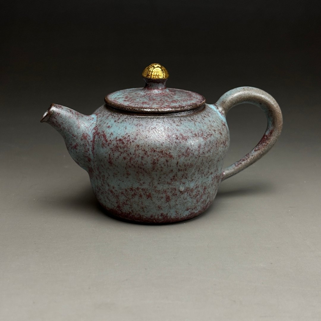 台湾名家许旭伦【岩矿】手工点金汝钧壶 - 茶具/茶杯 - 陶 透明