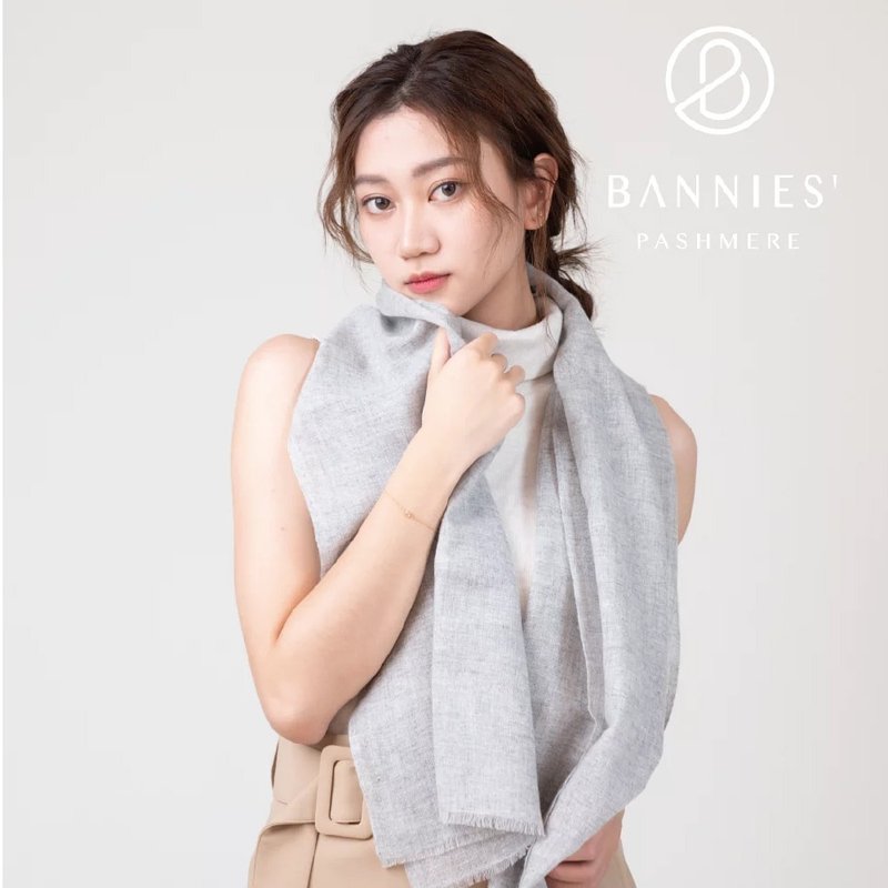 气质灰 | 典藏双织 喀什米尔围巾 - 丝巾 - 羊毛 灰色