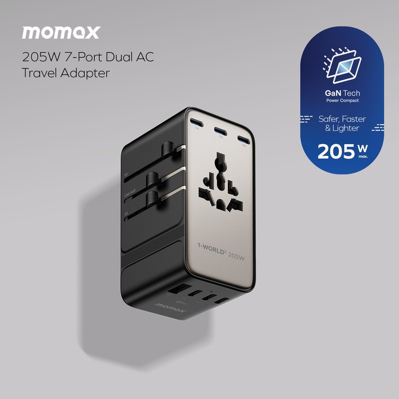 Momax 1-World2 205W七接口双AC旅行插座 UA28 - 手机配件 - 其他金属 金色