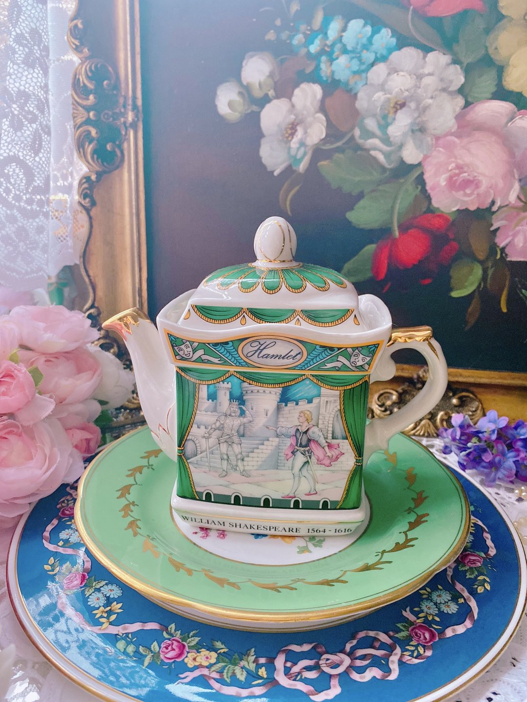 英国制Sadler故事系列花茶壶莎士比亚系列哈姆雷特古董壶库存品 - 茶具/茶杯 - 瓷 