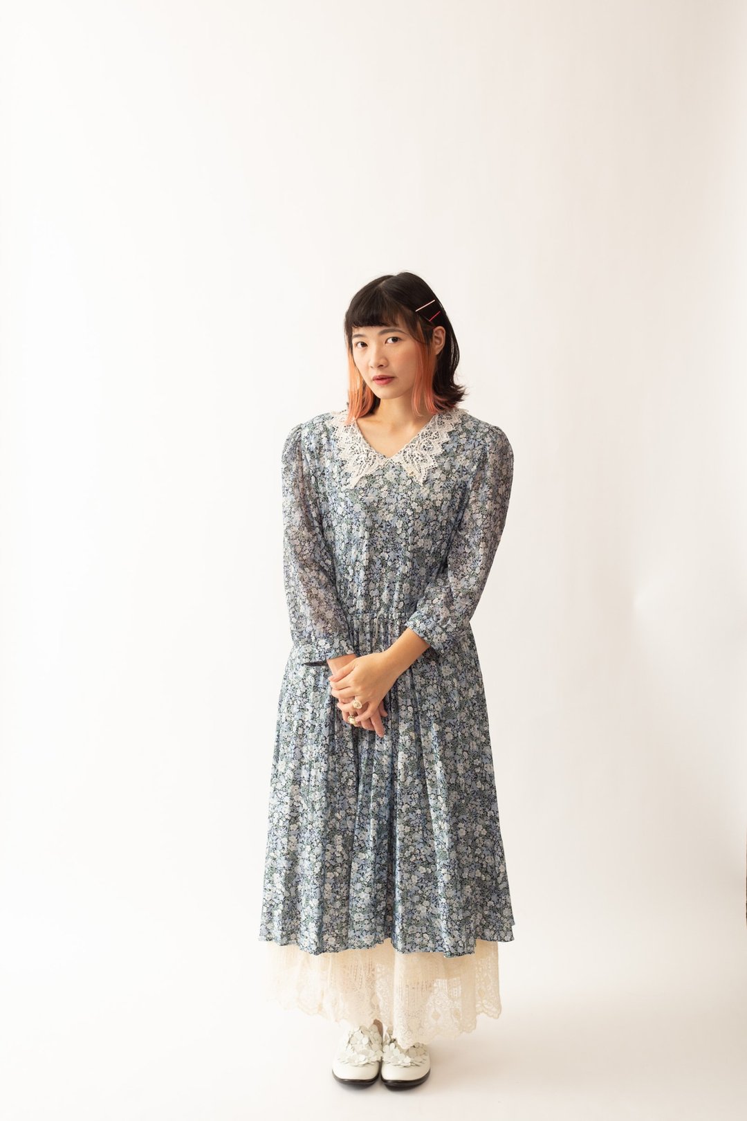 Vintage American dress 古着美式洋装【初恋贩卖所】B632 - 洋装/连衣裙 - 聚酯纤维 