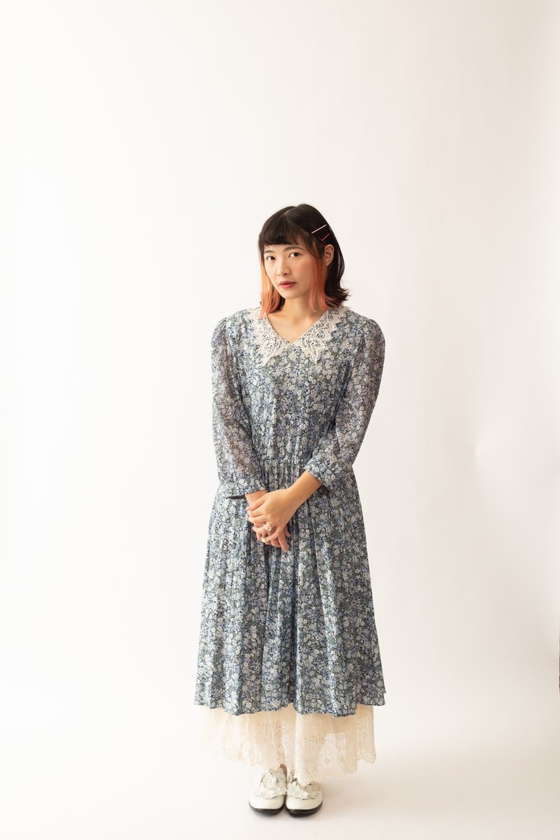 Vintage American dress 古着美式洋装【初恋贩卖所】B632 - 洋装/连衣裙 - 聚酯纤维 