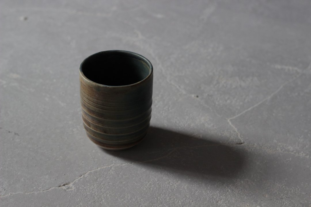 山林 | 混合水釉雕刻纹理茶杯孤品 - 其他杯子 - 陶 绿色