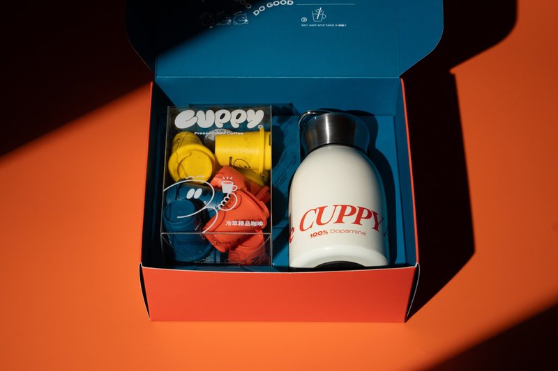 礼盒/经典组冻干咖啡(12入)+保温瓶赠联名贴纸 - 咖啡 - 浓缩/萃取物 橘色