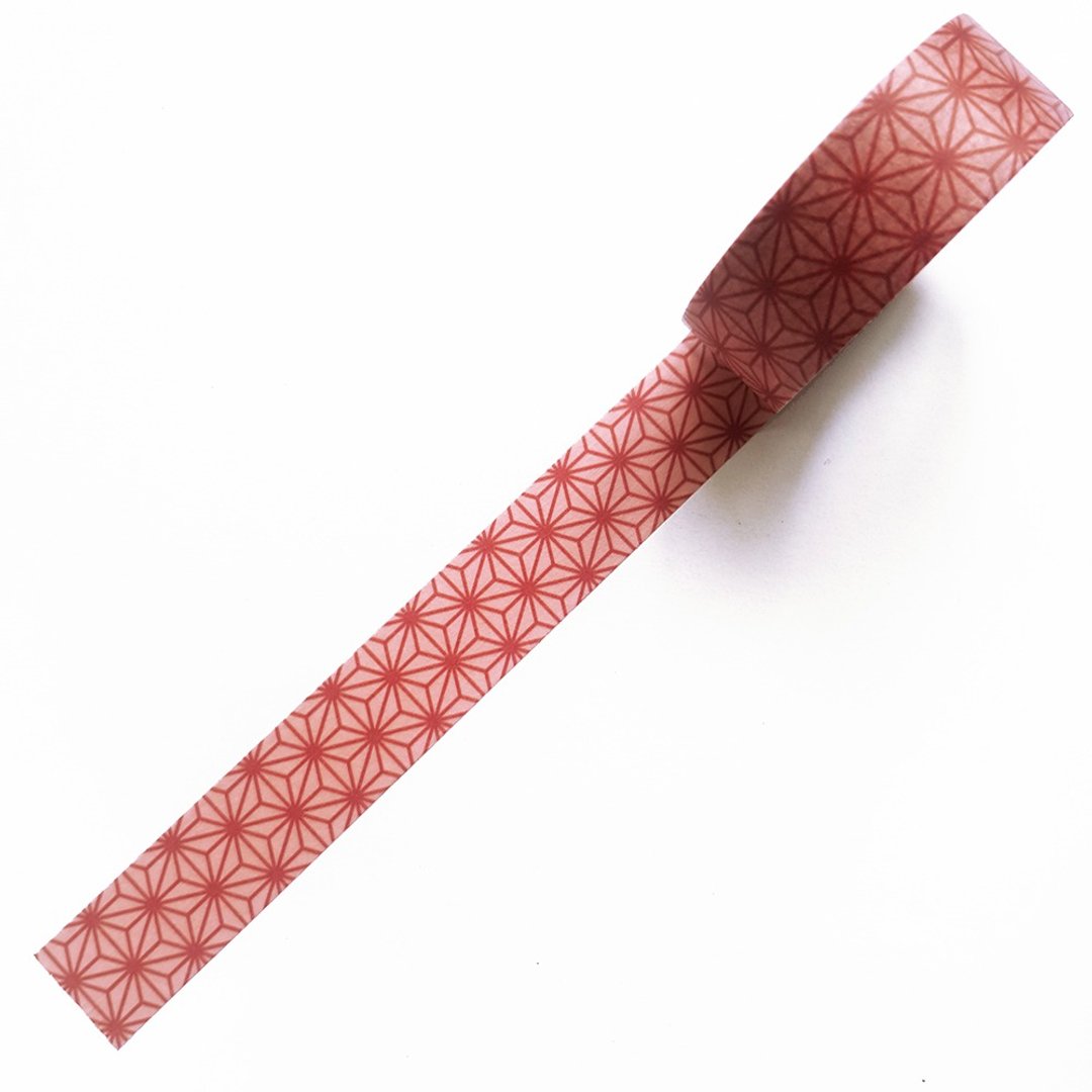 mt Wamon 和纸胶带 15mm / 麻叶 粉x红 (MT01K1936) / 限定款 - 纸胶带 - 纸 红色
