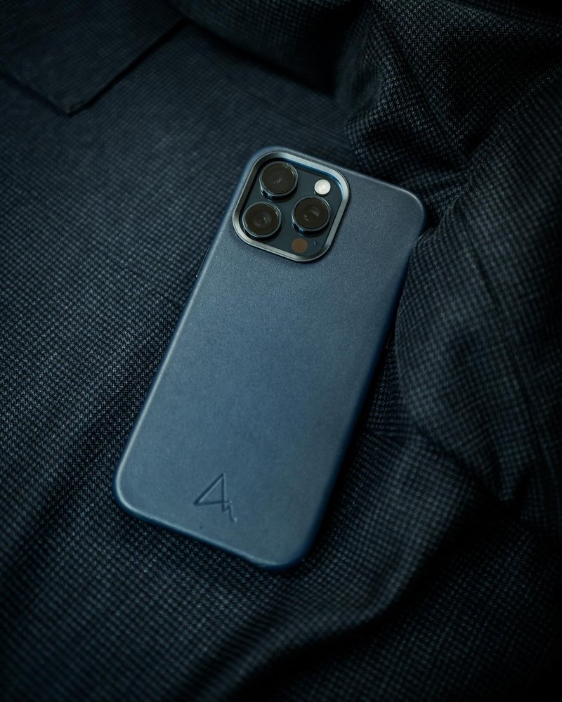 ARMOR iPhone 15系列全真皮 MagSafe 电话保护壳_海军蓝 - 手机壳/手机套 - 真皮 