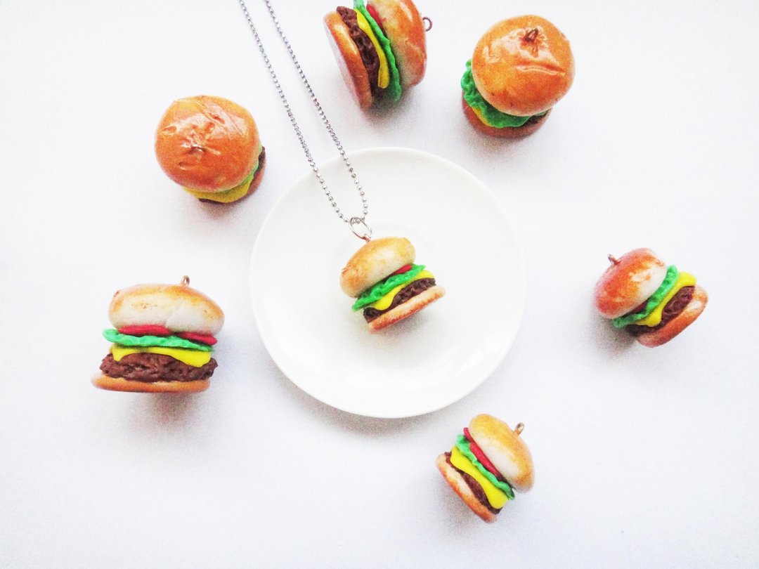 Hamburger chain - 项链 - 粘土 橘色