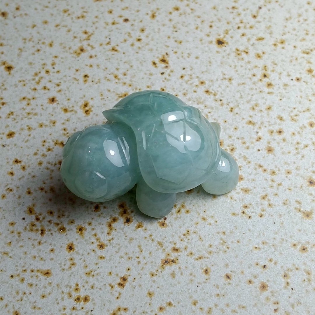 J0234天然翡翠A货 . 冰种湖水乌龟宝宝.健康.摆件. - 摆饰 - 玉石 
