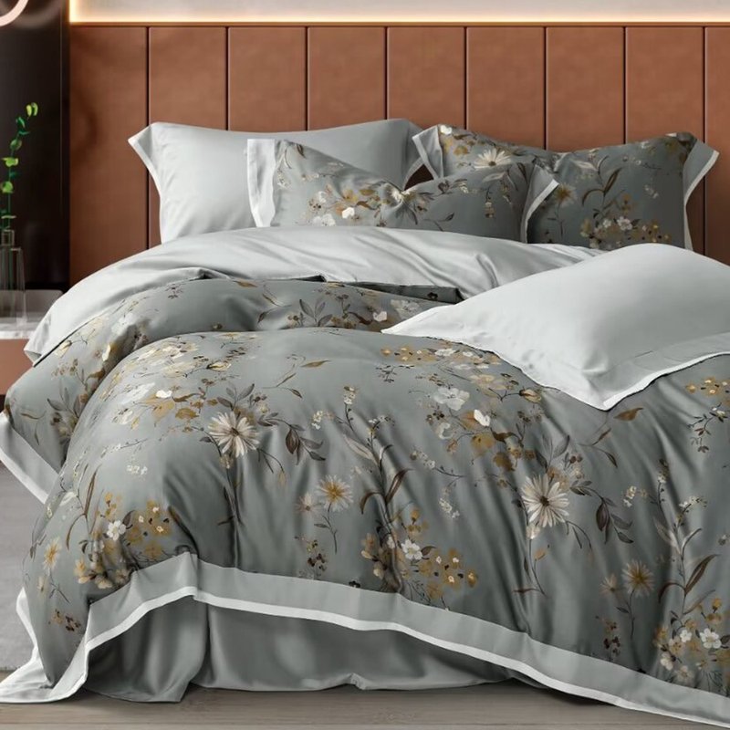 多款任选/奥地利100%莱赛尔凉感60支纯天丝TM铺棉床罩七件组 - 寝具 - 丝．绢 多色