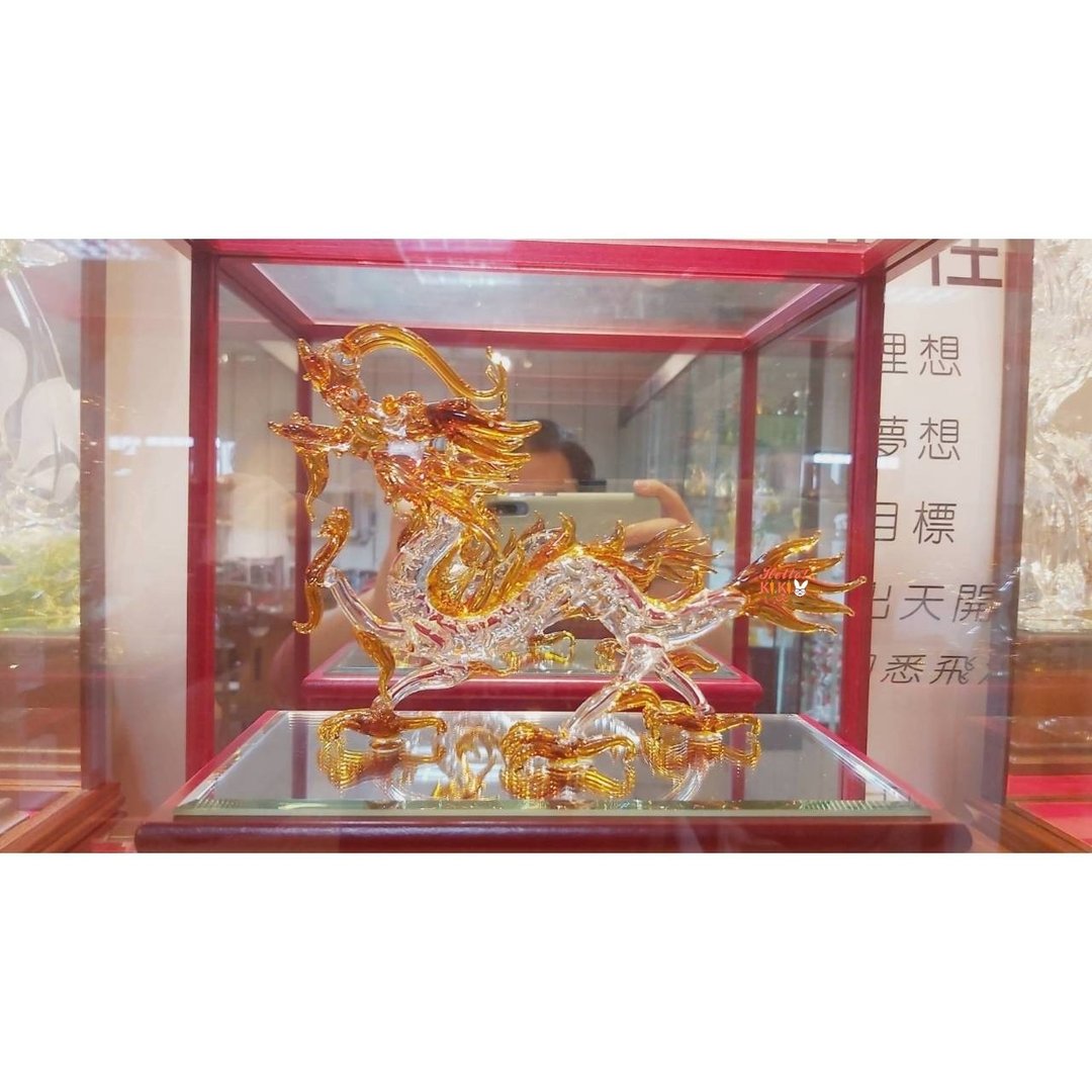 琉璃 祥龙献瑞 升迁礼物 退休送礼 开幕贺礼 乔迁礼物 寿诞礼物 - 其他 - 其他材质 金色