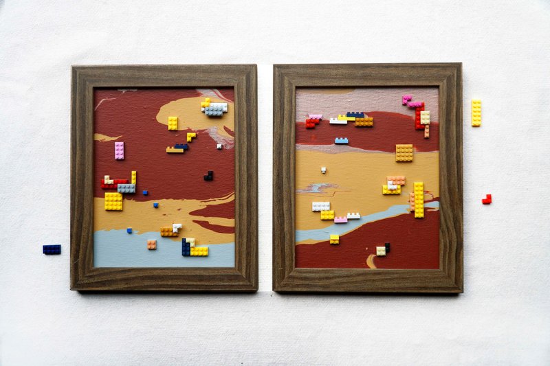 【独家手作礼盒 】附原木框-植物流动画DIY材料包 / 居家DIY礼 - 插画/绘画/写字 - 压克力 