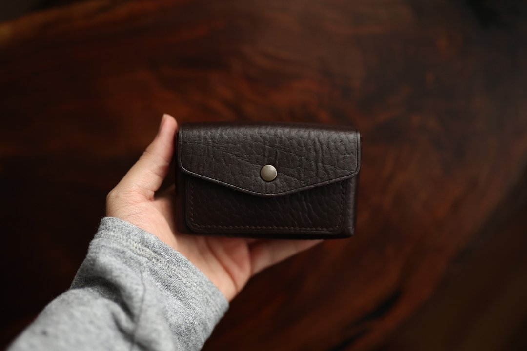 Leather wallet for 20 + 2 card from Horween leather. Handmade. Hand stitched - 皮夹/钱包 - 真皮 咖啡色