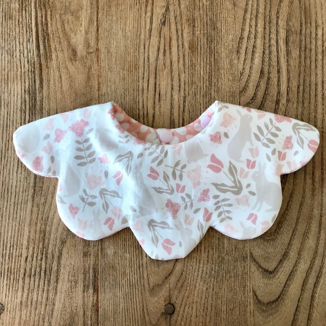 Mokumoku Bib / Bib (Rabbit) - 围嘴/口水巾 - 棉．麻 粉红色