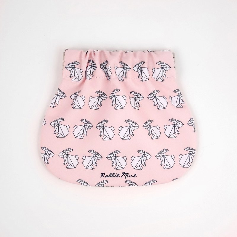 口金零钱包(折纸兔系列) - (PAR070) - 零钱包 - 棉．麻 粉红色