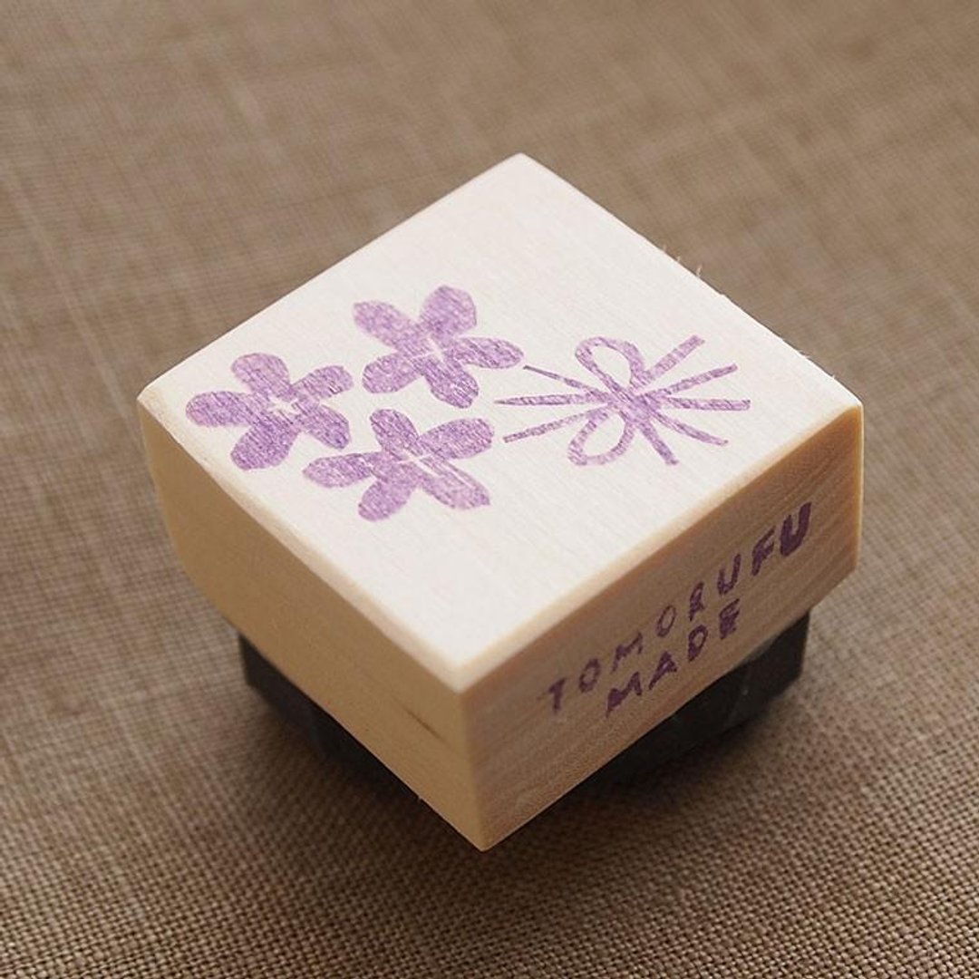 stamp made of eraser rubber  Violet bouquet - 印章/印台 - 橡胶 紫色
