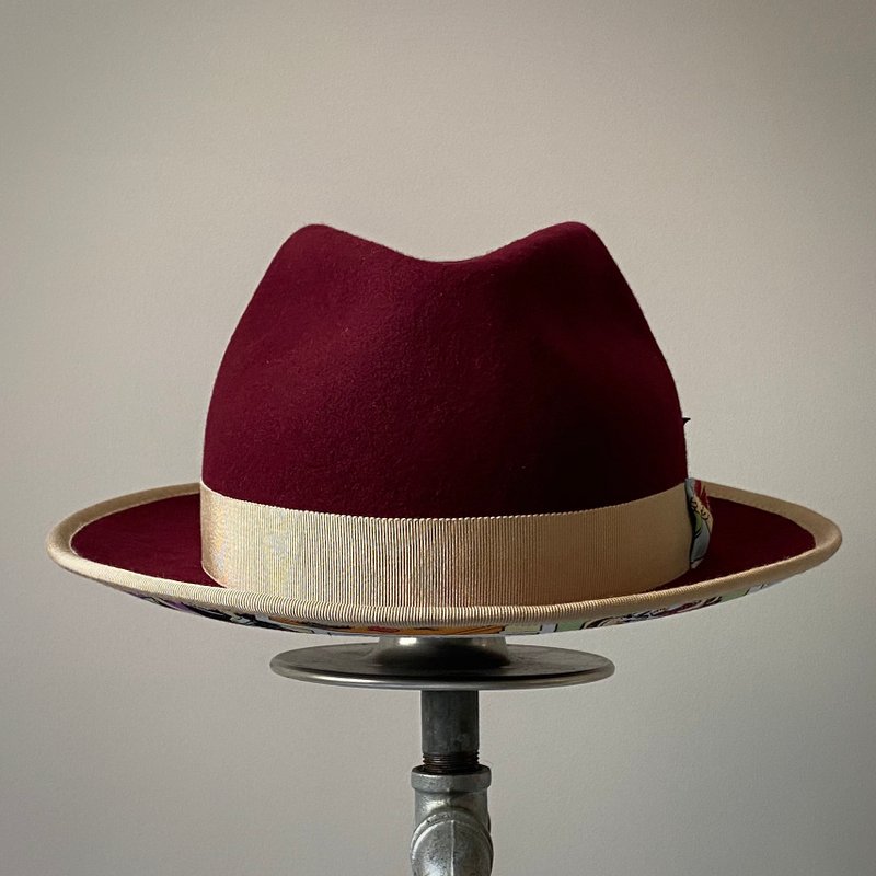 HYOKOU 绅士帽-酒红色 - 帽子 - 羊毛 红色