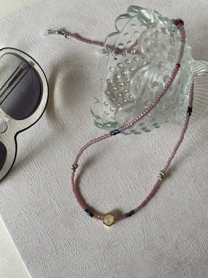 灰雾粉 项链 眼镜链 手链 口罩链 耳机链 - 眼镜/眼镜框 - 玻璃 粉红色