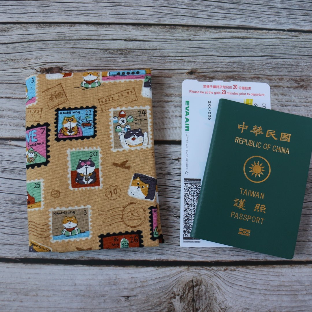 【柴柴游高雄】护照套 护照夹 护照包 出国必备 台湾特色 - 护照夹/护照套 - 棉 蓝色