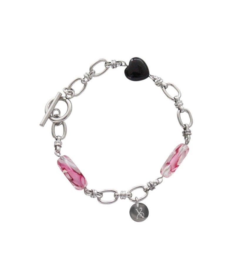 玻璃点手链（粉色） - 手链/手环 - 其他金属 粉红色