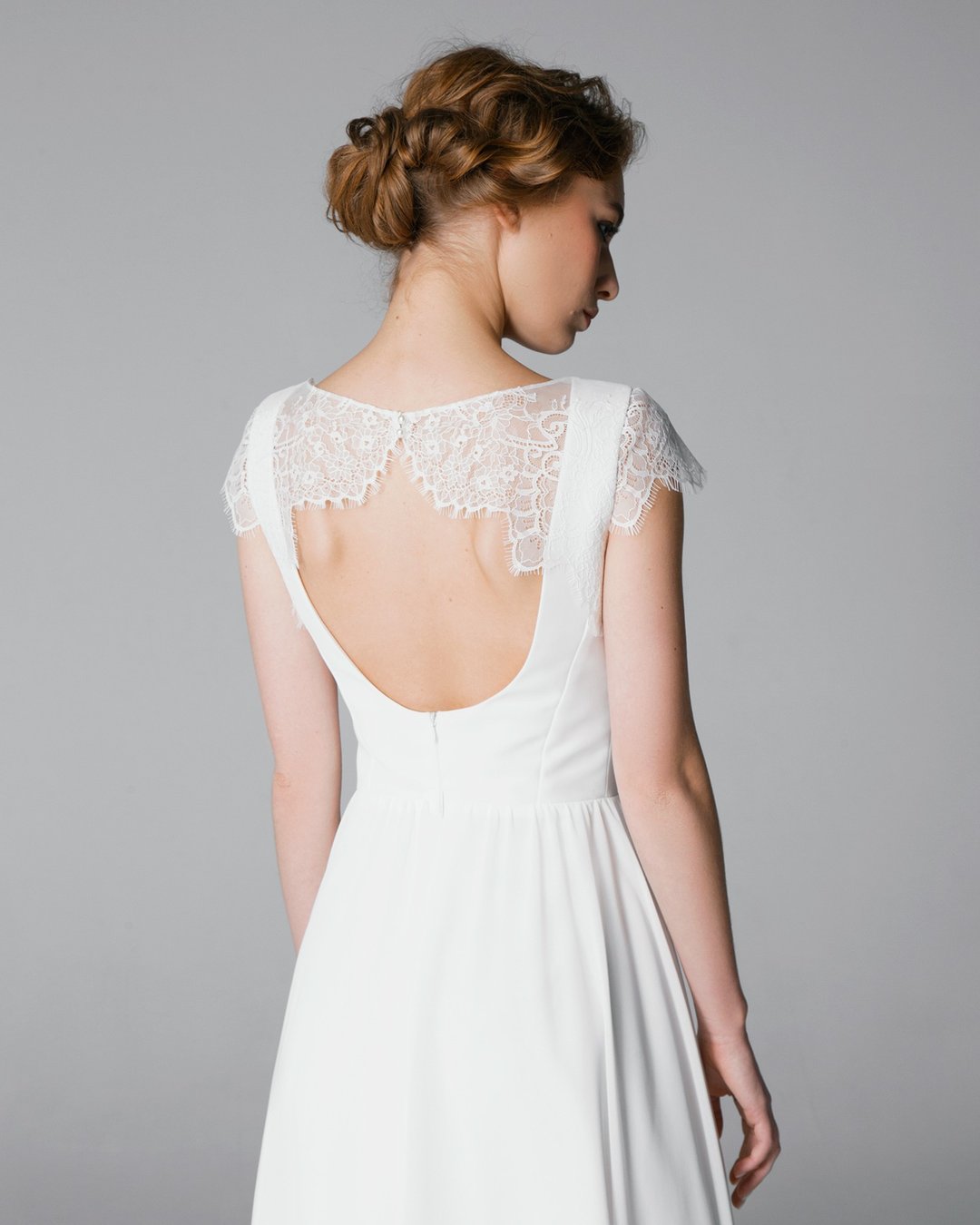 Short wedding dress, Lace and chiffon wedding dress, 50s wedding dress | Laura - 晚装/礼服 - 其他材质 