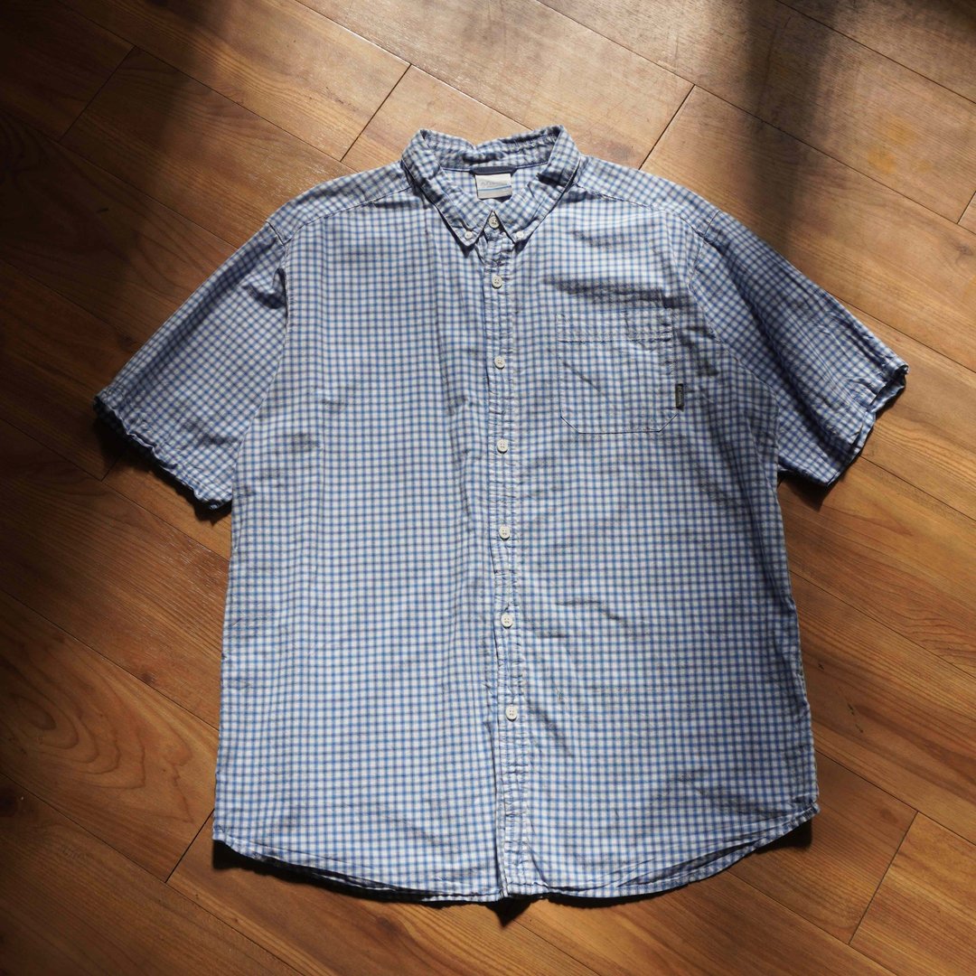 有関 ABOUT 古着/选物。哥伦比亚 Columbia 浅蓝格纹衬衫 - 男装衬衫 - 棉 蓝色
