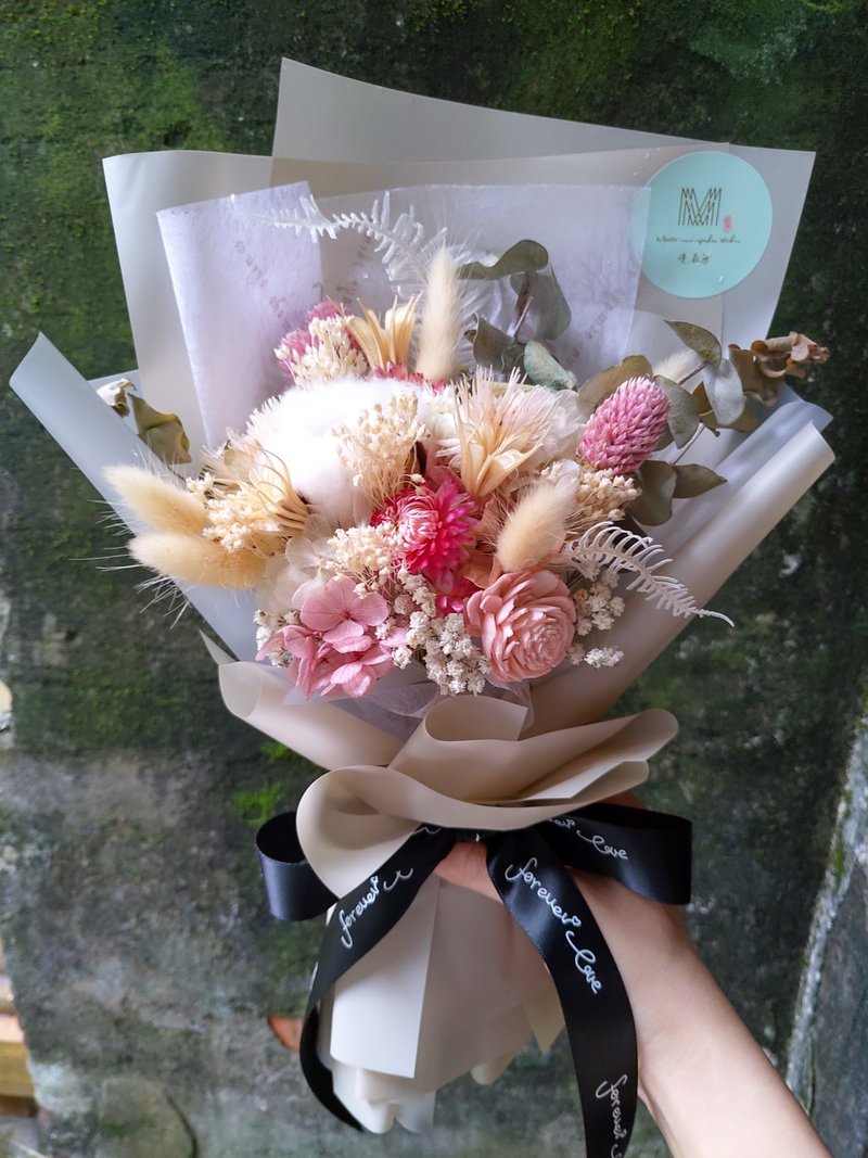 漫森态 干燥花花束 不凋花 毕业花束 - 干燥花/捧花 - 植物．花 粉红色