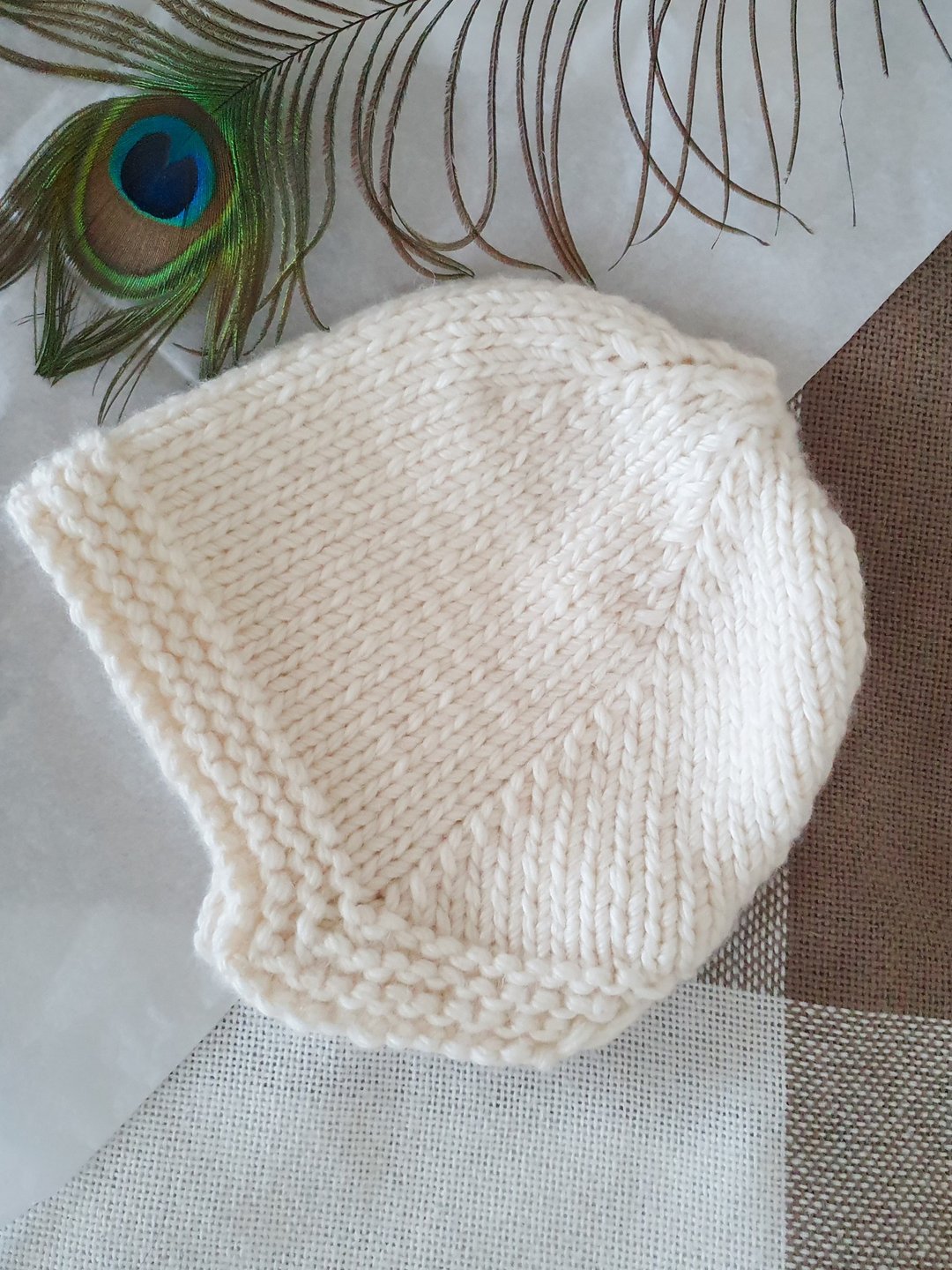 Handknit bonnet digital pattern, Easy knitting hat pattern, PDF knit pattern - 手工艺教程/工具书 - 其他材质 