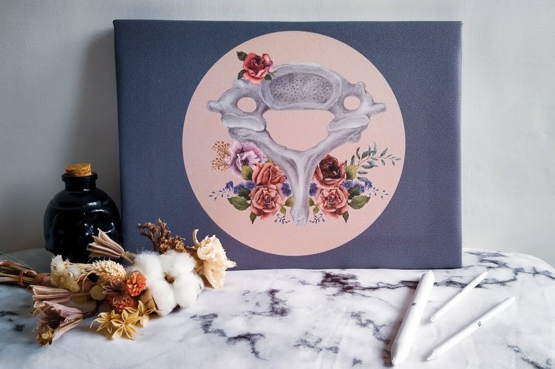 椎椎的笑_无框画/复制画_解剖 骨 颈椎 - 海报/装饰画/版画 - 其他材质 粉红色