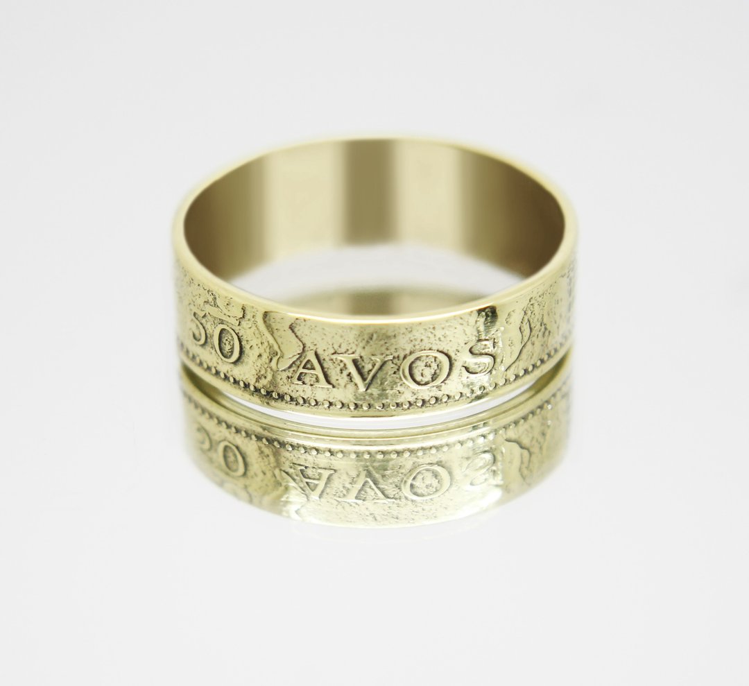 Macau Coin Ring 50 avo 1993 coin rings for men, coin rings for women - 戒指 - 其他金属 