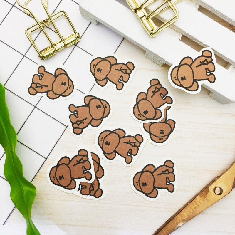 单张买 / ㄕㄟ豆过的红贵宾 /雾面手绘贴纸 - 贴纸 - 纸 橘色