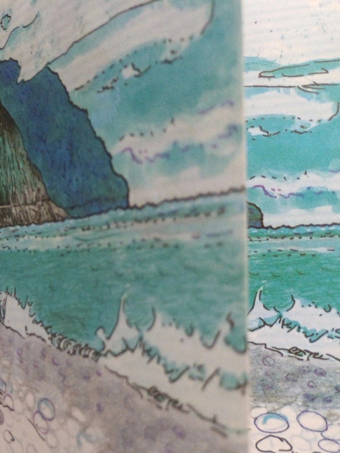 清水断崖 大风大浪 花莲 崇德海滩 旅行风景写生 法式装订 手缝书 - 刊物/书籍 - 纸 绿色