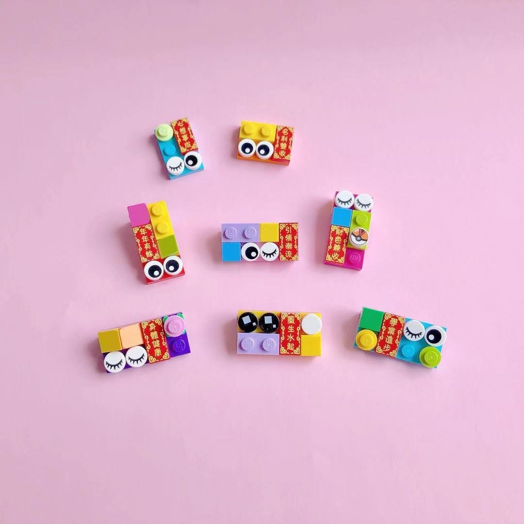新年LEGO春联胸针 - 胸针 - 其他金属 多色