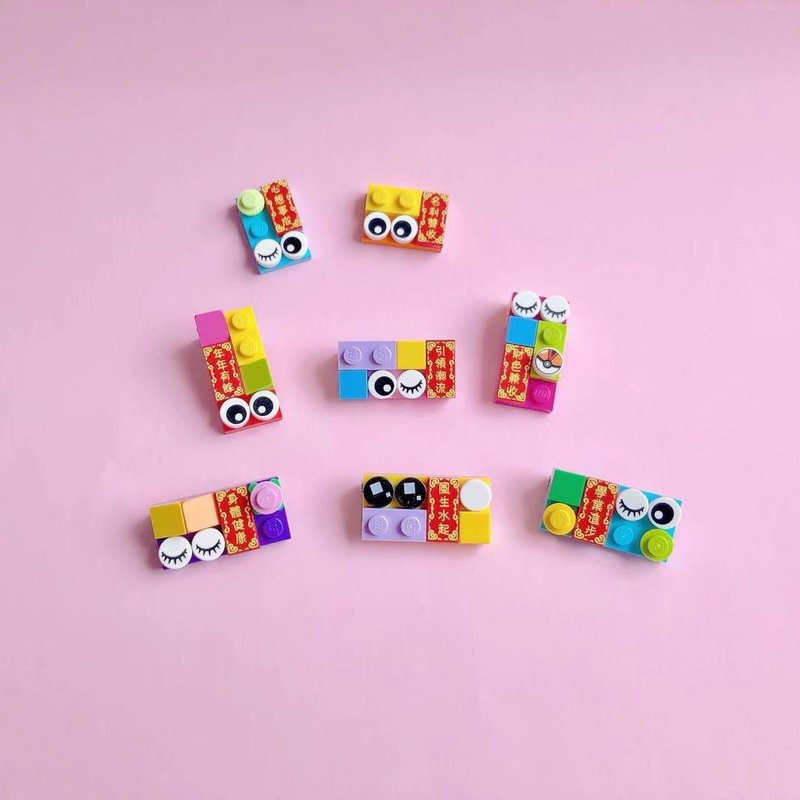 新年LEGO春联胸针 - 胸针 - 其他金属 多色