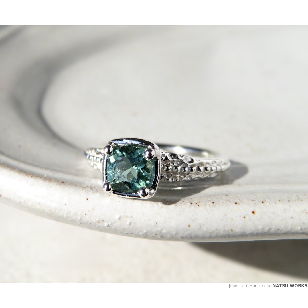 蓝绿碧玺戒指 / Blue Green Tourmaline Ring 221 - 戒指 - 宝石 蓝色