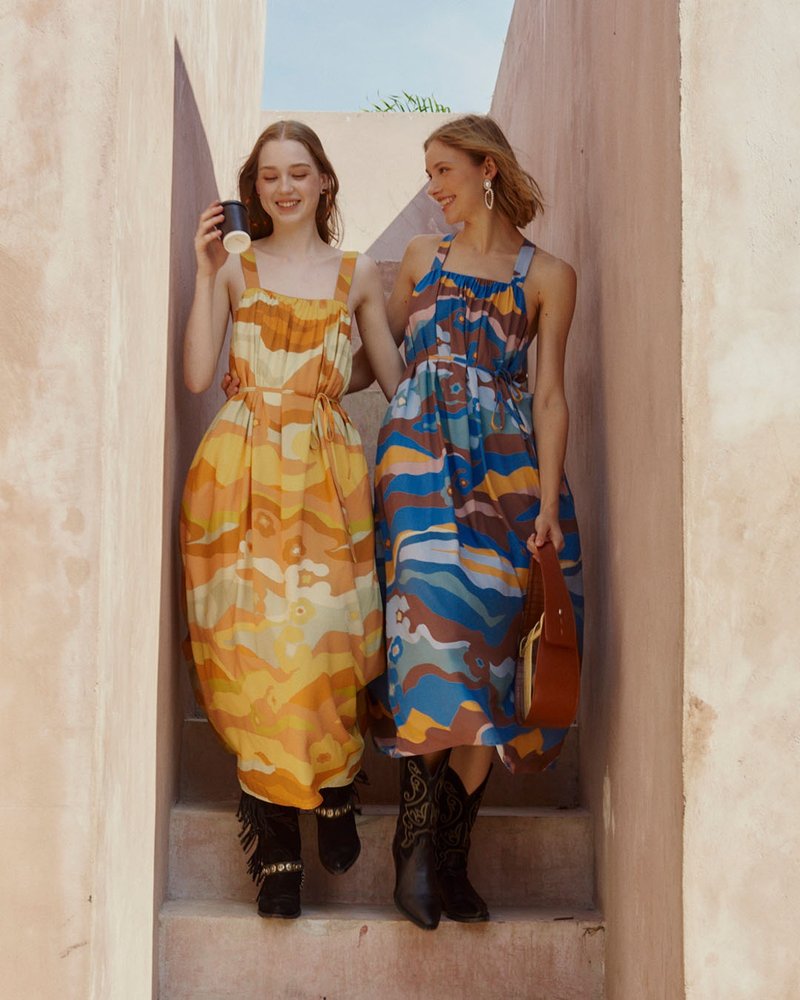 Peace / Shine Maxi Dress - 洋装/连衣裙 - 环保材料 蓝色