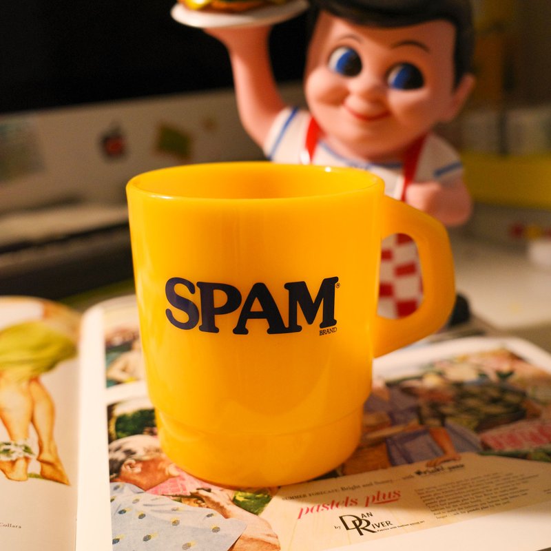 Fire King 平替 复古美式广告 牛奶杯 马克杯- SPAM  午餐肉 黄色 - 其他杯子 - 塑料 黄色