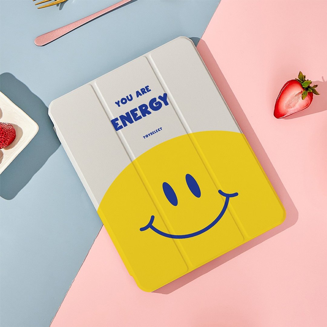 Smile夏日微笑小太阳iPad三折保护壳 - 平板/电脑保护壳 - 塑料 多色