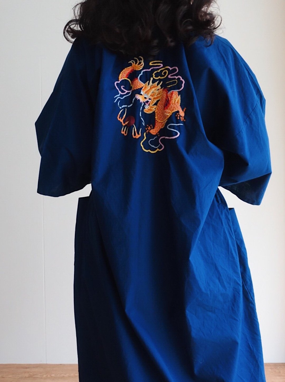 Vintage 外套 / 手工刺绣罩衫 no.46 tk - 女装休闲/机能外套 - 其他材质 蓝色