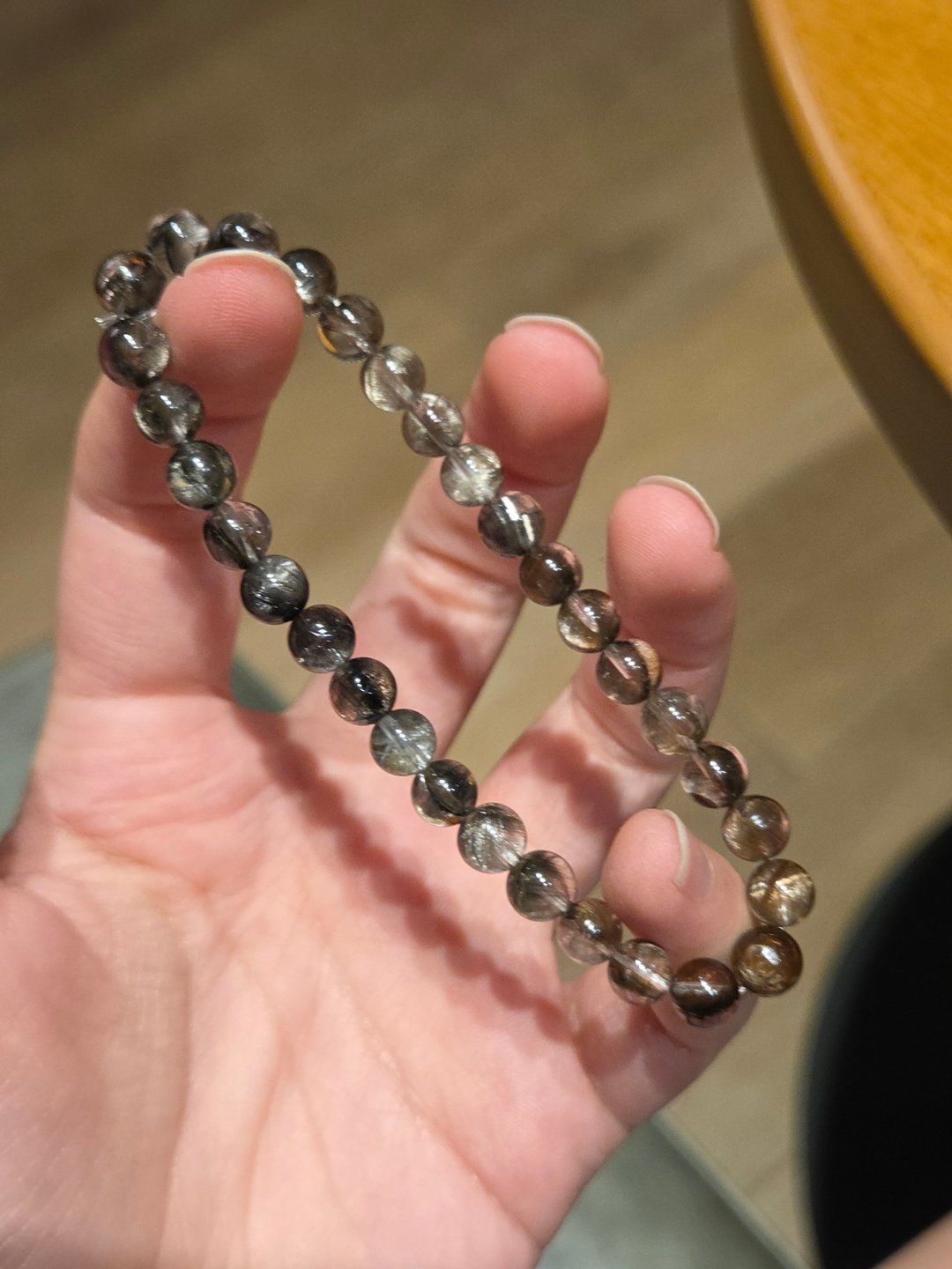 精品 异色黑金银钛 多矿爆闪 6MM 手链 招正财贵人祛煞 - 手链/手环 - 水晶 黑色