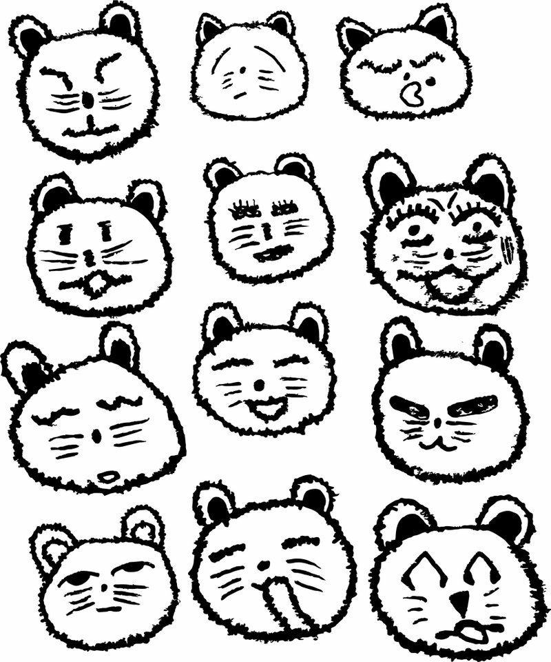 猫咪头电雕线稿 - 其他数码商品 - 其他材质 