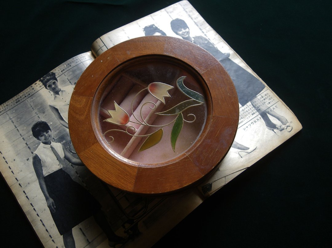 【老时光 OLD-TIME】早期台湾制彩绘玻璃珠宝盒 - 收纳用品 - 其他材质 