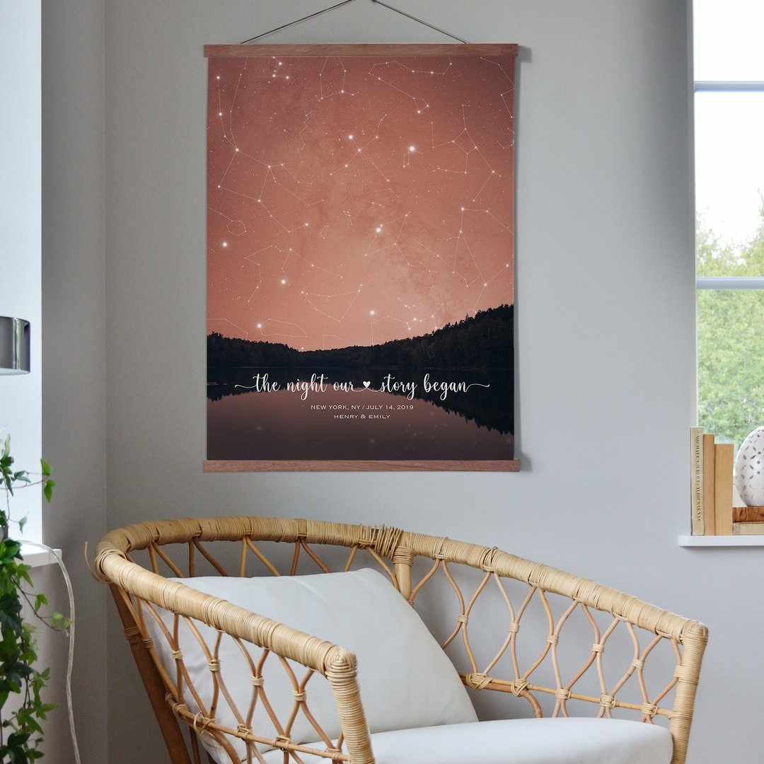定制化纪念日在星空  生日 指定日子的星图 结婚周年礼物 - 海报/装饰画/版画 - 纸 蓝色