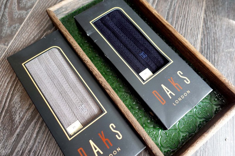 全新英国品牌DAKS 男仕西装袜子高级绅士古着配件制服行 - 绅士袜 - 棉．麻 蓝色