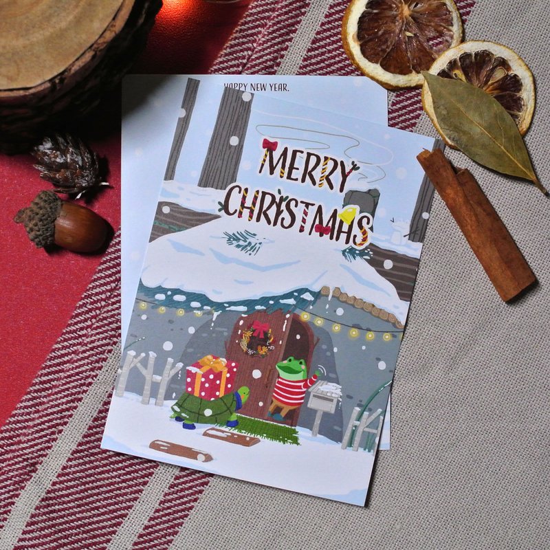 明信片 | 呱呱圣诞节 - 卡片/明信片 - 纸 红色