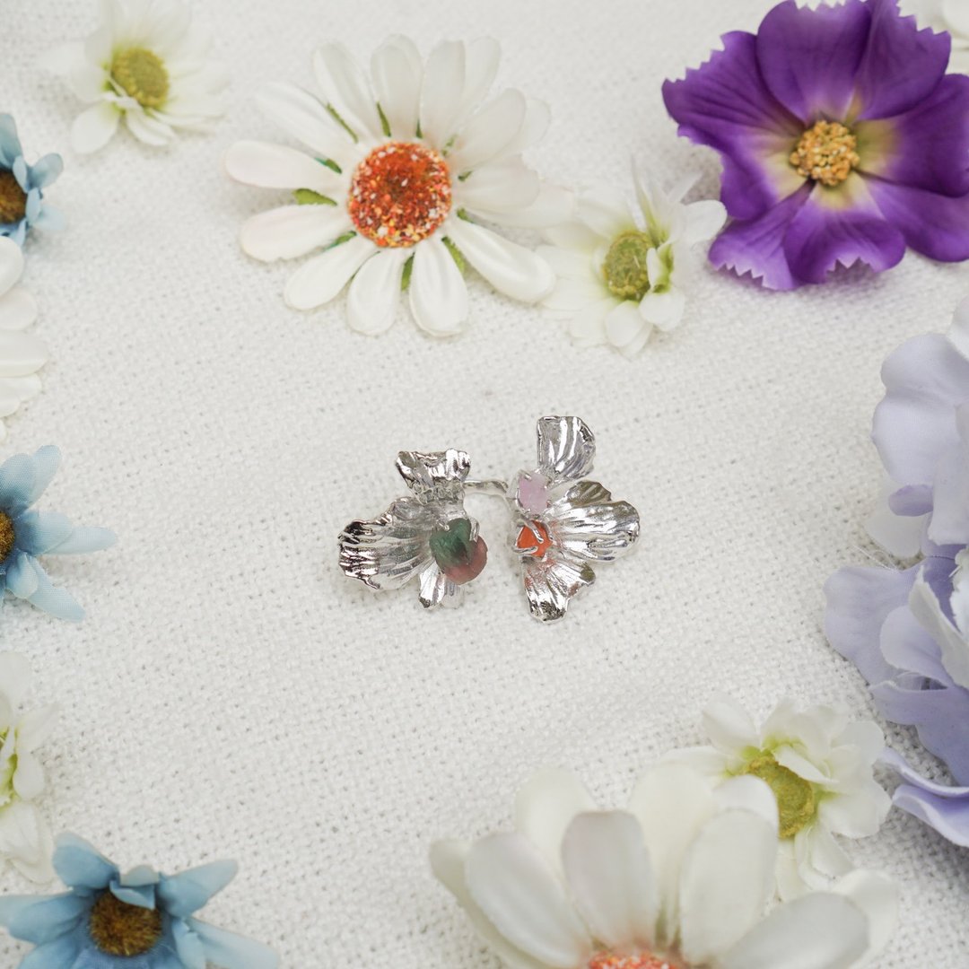 Double Poppy Ring - 戒指 - 半宝石 