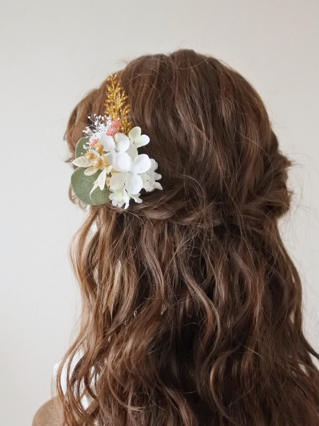 Petit bouquet headdress ・ eucalyptus × hydrangea × gypsofila - 发饰 - 植物．花 多色